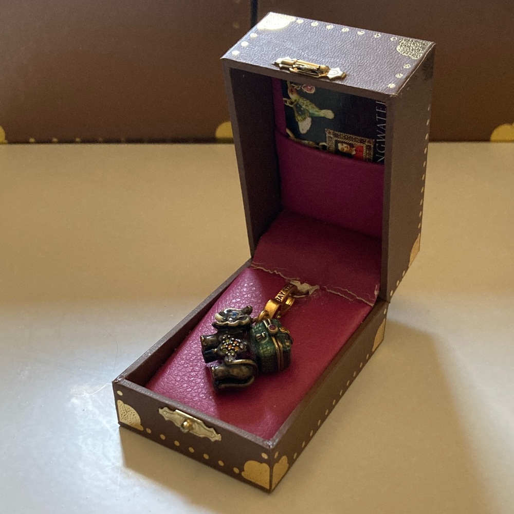 Jay Strongwater Gold and Green Elephant Charm - Picture 2 of 5